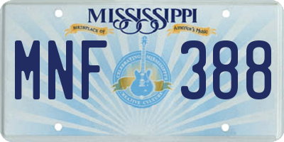 MS license plate MNF388