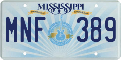 MS license plate MNF389