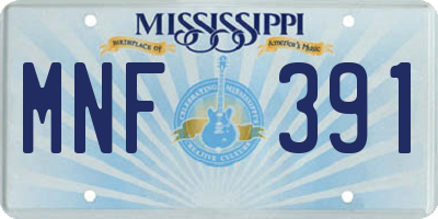 MS license plate MNF391