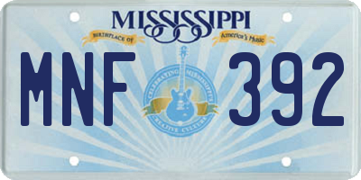 MS license plate MNF392