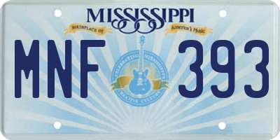 MS license plate MNF393