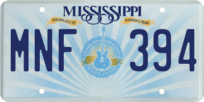 MS license plate MNF394