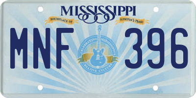 MS license plate MNF396