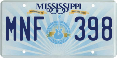 MS license plate MNF398