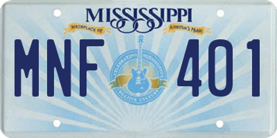 MS license plate MNF401