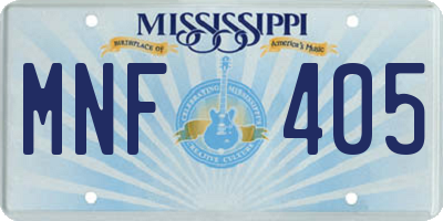 MS license plate MNF405