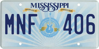 MS license plate MNF406