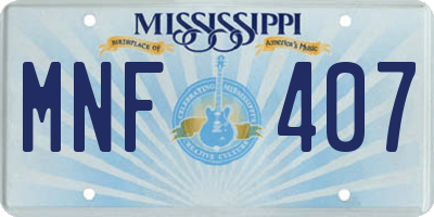 MS license plate MNF407
