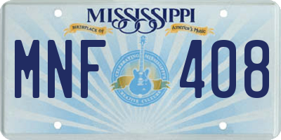 MS license plate MNF408