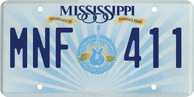 MS license plate MNF411