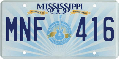 MS license plate MNF416