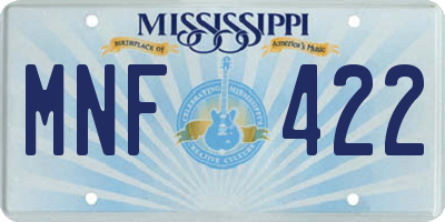 MS license plate MNF422