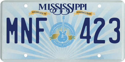 MS license plate MNF423