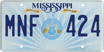 MS license plate MNF424