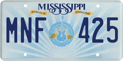 MS license plate MNF425