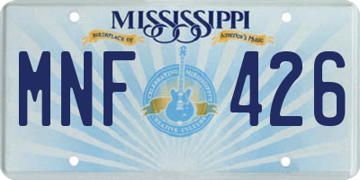 MS license plate MNF426