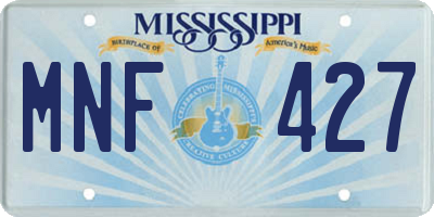 MS license plate MNF427