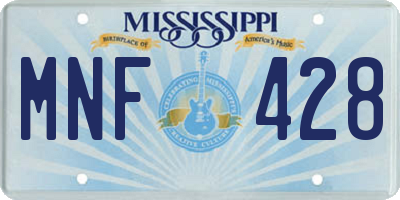 MS license plate MNF428