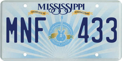 MS license plate MNF433