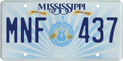MS license plate MNF437