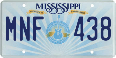 MS license plate MNF438