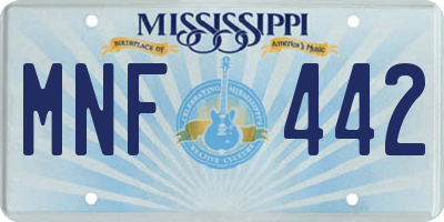 MS license plate MNF442