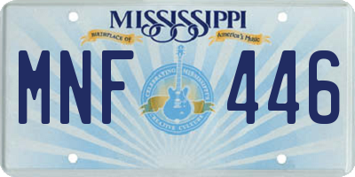 MS license plate MNF446