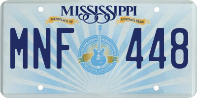 MS license plate MNF448
