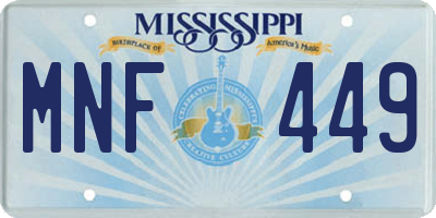 MS license plate MNF449