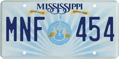 MS license plate MNF454