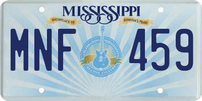 MS license plate MNF459