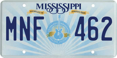 MS license plate MNF462