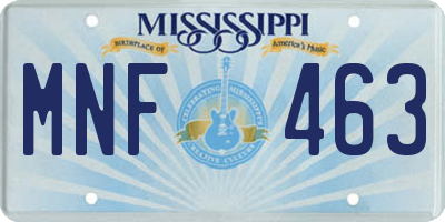 MS license plate MNF463