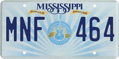 MS license plate MNF464