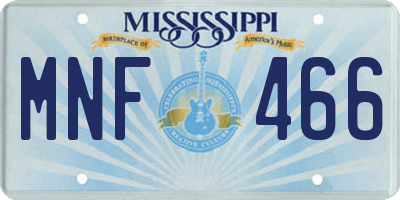 MS license plate MNF466