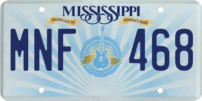 MS license plate MNF468