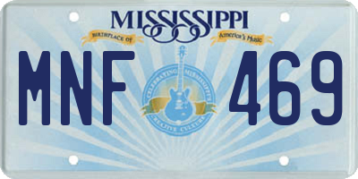 MS license plate MNF469