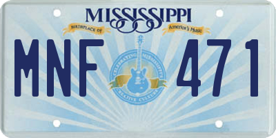 MS license plate MNF471