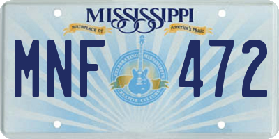 MS license plate MNF472