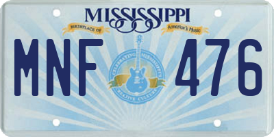 MS license plate MNF476