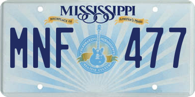 MS license plate MNF477