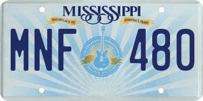 MS license plate MNF480