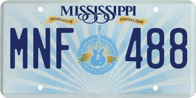 MS license plate MNF488
