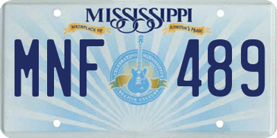 MS license plate MNF489