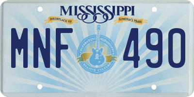 MS license plate MNF490