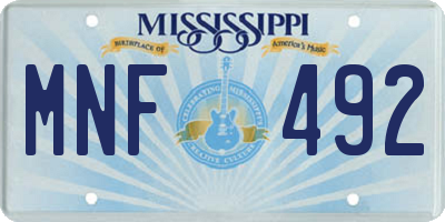 MS license plate MNF492