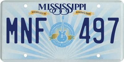 MS license plate MNF497
