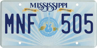 MS license plate MNF505