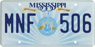 MS license plate MNF506