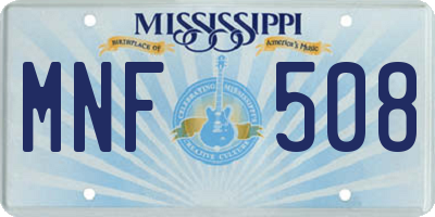 MS license plate MNF508
